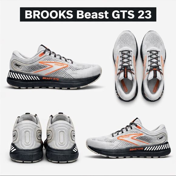 Brooks Other - Brooks Beast GTS 23 Men’s 11.5 D Gray Orange Excellent Used Condition